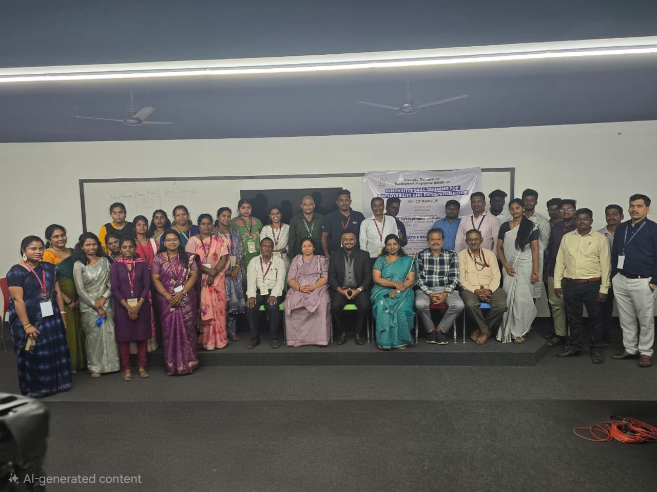 Large group photo at an Advanced Management Development Programme on entrepreneurship and employability skills